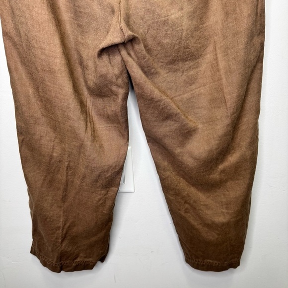 Eddie Bauer Tan Cropped Linen Pants Size 8 100% Linen - Picture 8 of 13